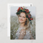 風通しのエレガンス編集可能カラー卒業はがき ポストカード (正面/裏面)