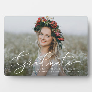 風通しのエレガンス編集可能カラー卒業プラーク フォトプラーク