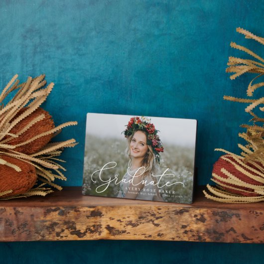 風通しのエレガンス編集可能カラー卒業プラーク フォトプラーク (側面)