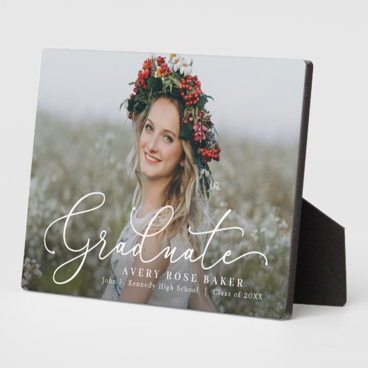 風通しのエレガンス編集可能カラー卒業プラーク フォトプラーク (側面)