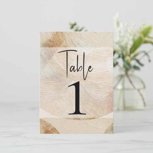 風通しの中性自然要素ボヘミアンテーブル番号 招待状 (スタンド正面)