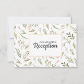 風通しの良いピンクの野草花ウェディングレセプション 出欠カード (正面)