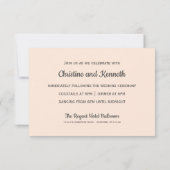 風通しの良いピンクの野草花ウェディングレセプション 出欠カード (裏面)