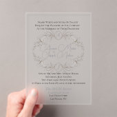 風通しの良いフローラモチーフフロステッド結婚アクリル招待状 アクリル招待状 (インサイチュ (ポータブル))