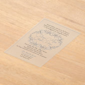 風通しの良いフローラモチーフフロステッド結婚アクリル招待状 アクリル招待状 (レイダウン)