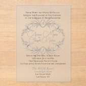 風通しの良いフローラモチーフフロステッド結婚アクリル招待状 アクリル招待状 (正面)