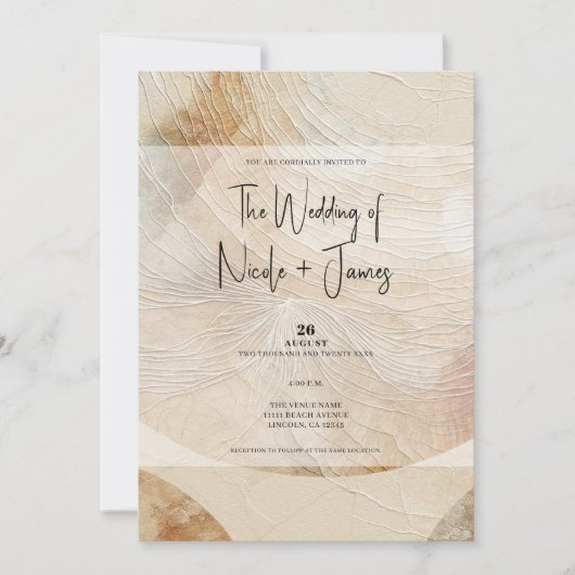 風通しの良い中性自然要素ボヘミアンボホ結婚ズ 招待状 (正面)