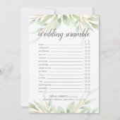 風通しの良い植物両面ブライダルシャワーゲーム 招待状 (裏面)