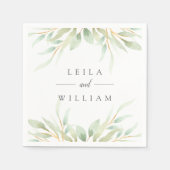 風通しの良い植物 |パーソナライズされた結婚s スタンダードカクテルナプキン (正面)