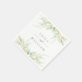 風通しの良い植物 |パーソナライズされた結婚s スタンダードカクテルナプキン (角)
