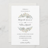 風通しの良い牧草地の柔らかい花フレーム水色 セーブザデート (正面/裏面)