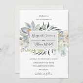 風通しの良い牧草地ソフトフローラフレーム水彩 セーブザデート (正面/裏面)