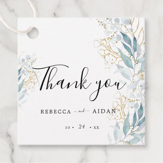 風通しの良い緑と金ゴールドの葉結婚色は フェイバータグ (正面)