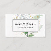 風通しの良い緑と金ゴールドの葉 名刺 (正面)