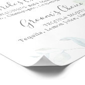 風通しの良い緑と金ゴールド葉のシグネチャードリンクサイン ポスター (角)