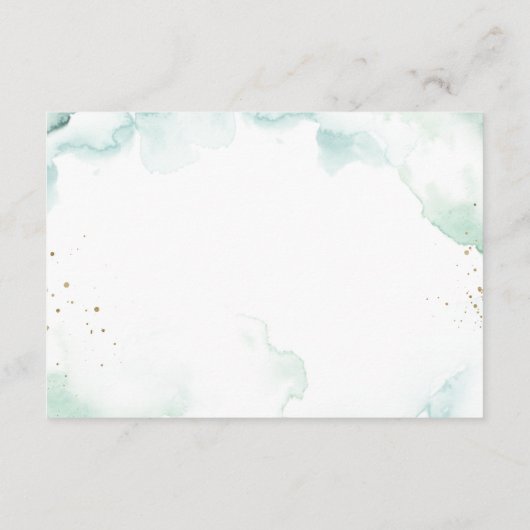 風通しの良い緑のウェディングレセプションカード エンクロージャーカード (裏面)