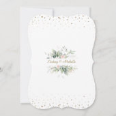 風通しの良い緑の花金ゴールドクロスツインズバプテスマ 招待状 (裏面)