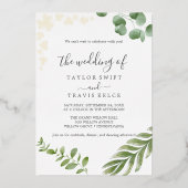 風通しの良い緑 | プレス金箔結婚箔 箔招待状 (正面)