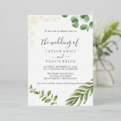 風通しの良い緑 | プレス金箔結婚箔 箔招待状 (立ち正面)