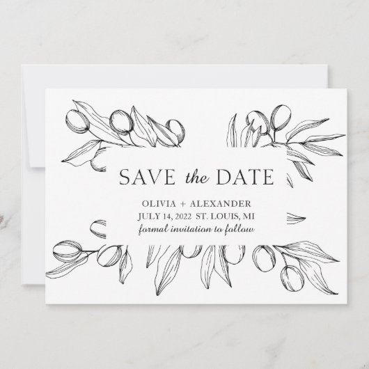 風通葉しのオリーブ。植物性サマー結婚ズ セーブザデート (正面)