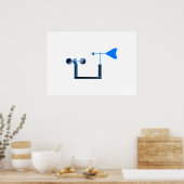 風速と風向計（青） ポスター (キッチン)