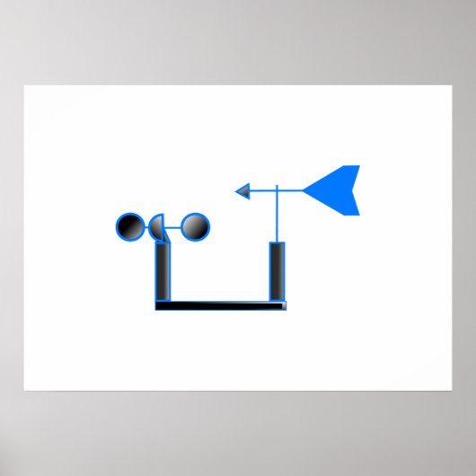 風速と風向計（青） ポスター (正面)