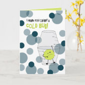 風邪が薬カップに虫が捕まる カード (黄色い花)