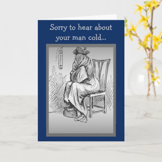 風邪の男 カード (黄色い花)