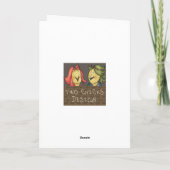 風邪は挨拶状-ティール（緑がかった色） --に羽をつけます カード (裏面)