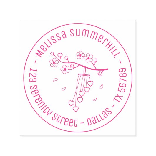 風鈴の花が咲き乱れる セルフインキングスタンプ (デザイン)