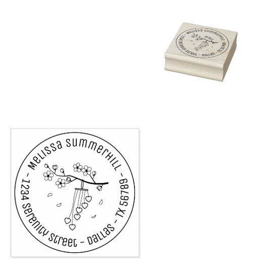 風鈴の花が咲き乱れる ラバースタンプ (押印)