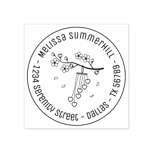 風鈴の花が咲き乱れる ラバースタンプ (インプリント)