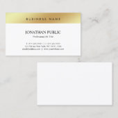 風雅な最小主義のモダンでシンプルで粋な金ゴールド 名刺 (正面/裏面)