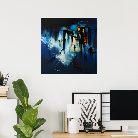 風霜の降りた抽象芸術表現主義 ポスター (ホームオフィス)