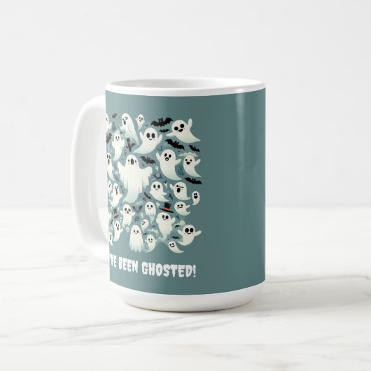 飛おもしろい行中にゴーストされた幽霊 コーヒーマグカップ (正面左)