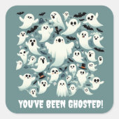 飛おもしろい行中にゴーストされた幽霊 スクエアシール (正面)
