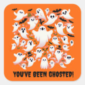 飛おもしろい行中にゴーストされた幽霊 スクエアシール (正面)