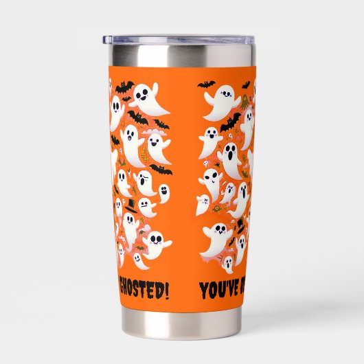 飛おもしろい行中にゴーストされた幽霊 保温保冷タンブラー (右面)