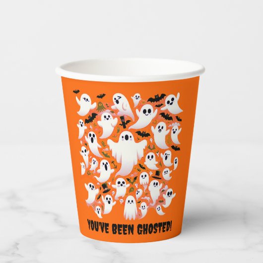 飛おもしろい行中にゴーストされた幽霊 紙コップ (正面)