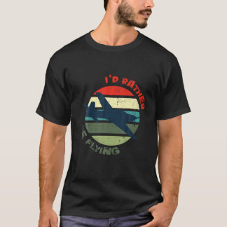 飛おもしろい行機のデコ飛んでいるール Tシャツ