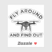 飛のまわりにんでドローンのおもしろいパイロット シール (シート)