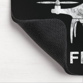 飛のまわりにんでドローンのおもしろいパイロット マウスパッド (コーナー)