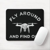 飛のまわりにんでドローンのおもしろいパイロット マウスパッド (マウス)