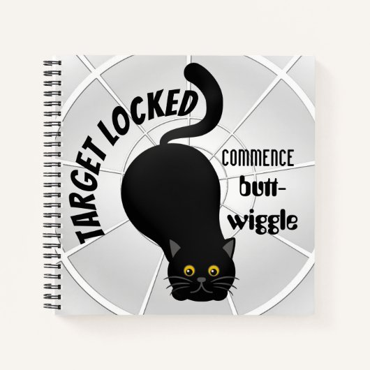飛びおもしろい出す準備ができた猫 ノートブック (正面)