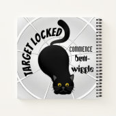 飛びおもしろい出す準備ができた猫 ノートブック (裏面)