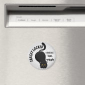 飛びおもしろい出す準備ができた猫 マグネット (インサイチュ (食洗機))