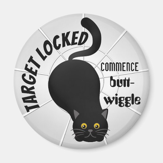 飛びおもしろい出す準備ができた猫 マグネット (正面)