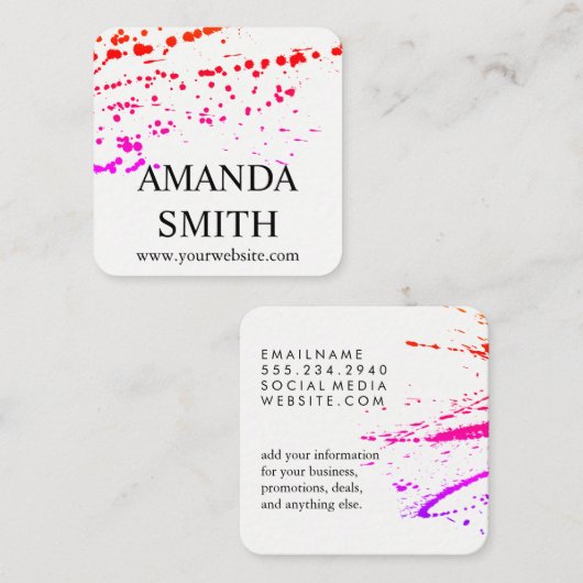 飛びカラフルた スクエア名刺 (正面/裏面)