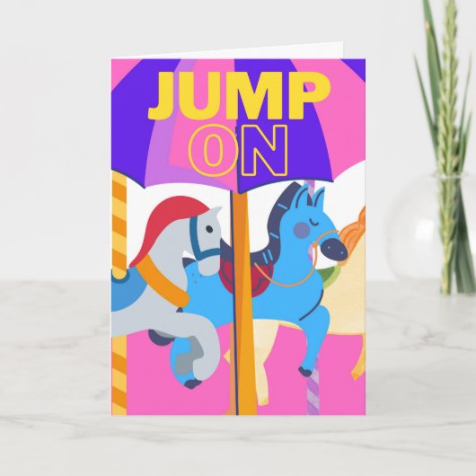 飛び乗って乗る祝 カード (正面)