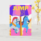 飛び乗って乗る祝 カード (黄色い花)